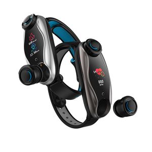 Les nouveaux bracelets intelligents sportifs regardent avec TWS Twins Twins Bluetooth Earphone Fitness sain Bracelet de bracelet de bracelet intelligent de la fréquence cardiaque artérielle Bluetooth