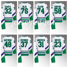 Le plus récent maillot blanc # 23 Stefan Noesen Whalers Primegreen Antti Raanta Frederik Andersen Andrei Svechnikov Martinook Carolinat Hurricanese