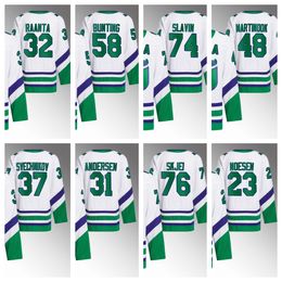 Nieuwste Stefan Noesen Whalers Wit 23 Jersey Primegreen Antti Raanta Frederik Andersen Andrei Svechnikov Martinook Carolinat Hurricanese hockey