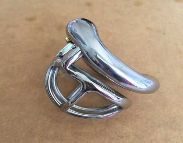 Cinturón de acero inoxidable de jaula súper pequeño con bloqueo de pene con tamaño de arco de arco de arco de arco Sexed Toys mejor calidad