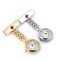 Nieuwste T-type Nurse Horloges Legering Goud Cijfer Broche Hang Klok Borst Pandent Doctor Medical Quartz Horloge voor Mannen Vrouwen