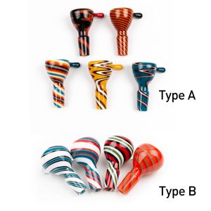 Glass Bowl 14mm Male Joint Colorful wig wag Smoking dry herb Piezas de soporte para Oil Rig Dab Rigs