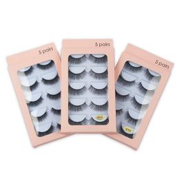 Neueste dicke natürliche 5 Paar falsche Wimpernverlängerungen aus Nerz, weich, lebendig, wiederverwendbar, handgefertigt, mehrschichtig, 3D-Fälschungswimpern, Make-up für die Augen, 32 Modelle verfügbar