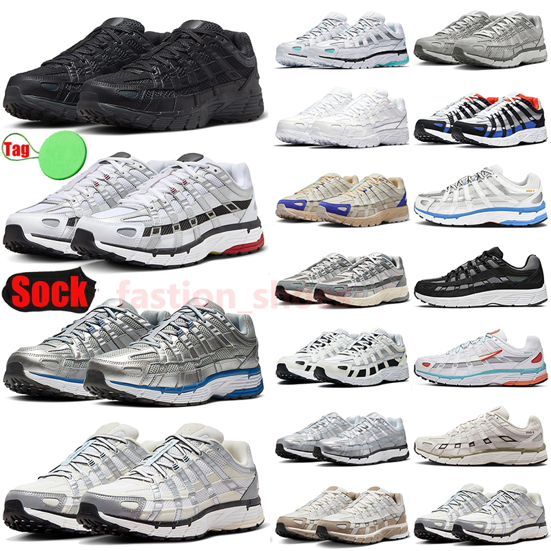 Original Men Women P-6000 Running Shoes P6000 Designer Sneakers Triple Black White Khaki Wolf Grey Metallic Silver Racer Blue Plate-forme outdoor sports trainers