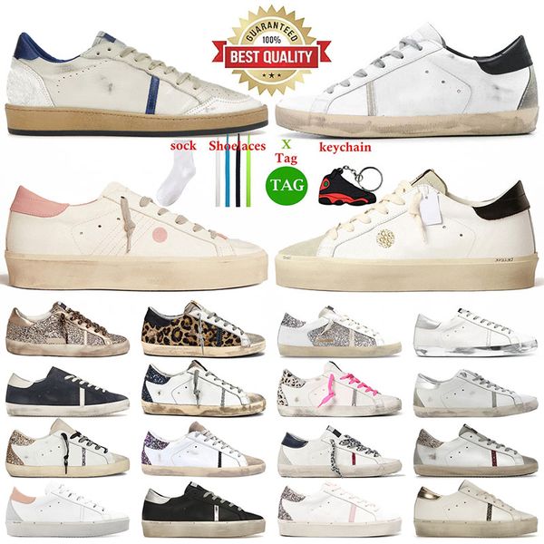 Designer Luxurys Mandons Golden Casual Shoes Leather Italie Diry Old Shoe Marque Femme Men Superstar Ball Star Star Oses Classic Trainers Golden Sneakers Sports Taille 12