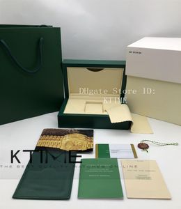Nieuwste topkwaliteit Beste donkergroene tas Watch Box Woody Case voor 126610 Box Booklet Card Tags en Papers Wipe Watch Cloth Packing Case9808968