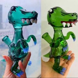 Glazen Dinosaurus bong Waterpijpen Recycler Booreilanden Waterpijpen Rookpijpen Bedwelmende Glazen Dab Downstem Perc Met 14mm Joint