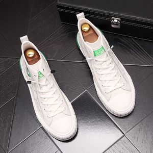 Nieuwste Trend Heren Borduren Hoge Tops Casual Lace Up Board Schoenen Mannelijke Trendsetter Sport Wandelen Sneakers Rijden Mocassins Loafers X46