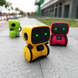 Freeshipping El más nuevo tipo Robots inteligentes Danza Comando de voz 3 idiomas Versiones Control táctil Juguetes Robot interactivo Lindo juguete Regalos para Dqet