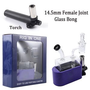 Le plus récent Unique Narguilé Bong En Verre 14mm Femelle Joint Bongs Portable Dab Rigs Avec Quartz Banger Fumée Huile Grattoir Conduites D'eau