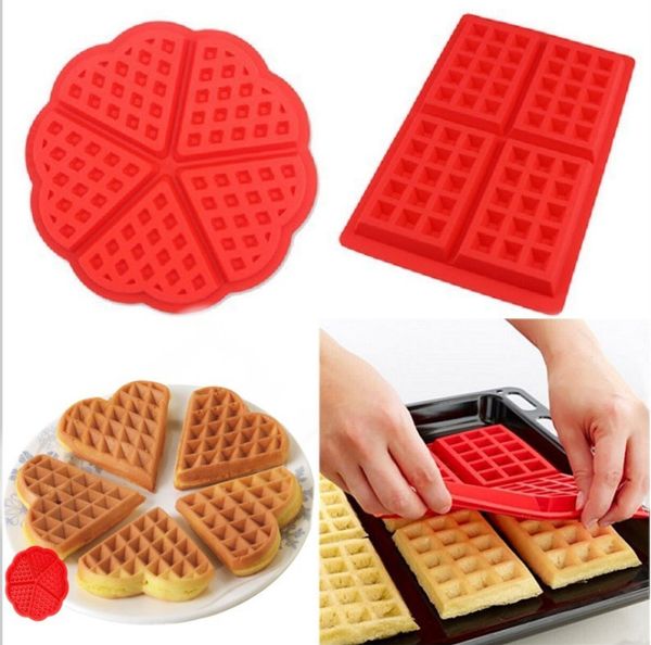 Date gaufrette Silicone carré en forme de coeur gaufrette Muffin treillis gâteau moule à gâteau gaufrette Biscuit fabricant livraison gratuite