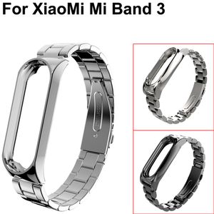 Nieuwste horlogeband rvs roestvrij stalen polsband metalen horlogebandjes armband voor MI band 3 horlogebanden