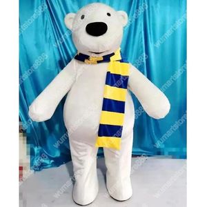 Il più nuovo costume della mascotte dell'orso polare bianco Vestito unisex di carnevale di alta qualità Natale Compleanno Festival all'aperto Vestire oggetti di scena promozionali Abito da festa