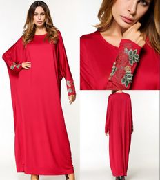 Date Wholes 2018 Jupe ample extra large rouge et cheville de grande taille Costumes de Dubaï robe manches chauve-souris En stock Occasion spéciale 6026383