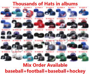 Chapeaux Snapback de l'équipe de sport de baseball en gros les plus récents Tous les pompons de football casquette tricotée d'hiver Visières de sport réglables Casquettes flexibles Hip-Hop ajustées chapeau