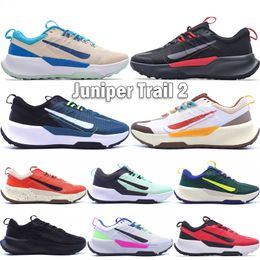 Nieuwste Juniper Trail 2 Men Dames Running Shoes 2023 Volgende natuur Gorge Groen Geel Strike Sanddrift Safety Orange Triple Black Sneakers Maat 36-45