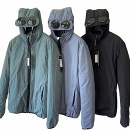 Nuevos hombres a prueba de viento Chaqueta extraíble GOGGLE Chrome-R Acolchado Cazadora al aire libre Cálido Invierno Grueso Fale Abrigo Chaqueta Chándal Negro Y2B2 #