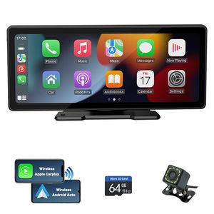 Auto 10,26 inch autovideo Draadloos Apple Carplay Android Auto IPS touchscreen autoradio met achteruitrijcamera Bluetooth radio-ontvanger Ondersteuning Siri / Google Assistant FM