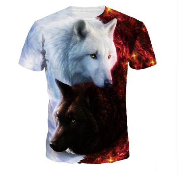 Date loup impression 3D Animal Cool drôle T-Shirt hommes à manches courtes été hauts T-Shirt T-Shirt homme mode T-Shirt homme 3XL