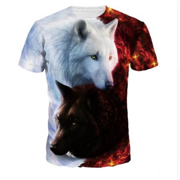 Nouveau loup impression 3D Animal Cool drôle T-Shirt hommes à manches courtes été hauts T-Shirt T-Shirt mâle mode T-Shirt mâle 3XL2197