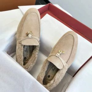 Las más nuevas mujeres hombres de lujo zapato casual cálido invierno mullido caminata zapato pianas carrera plana zapatos de vestir bajo tazz diseñador al aire libre tobillo holgazán zapatilla de deporte