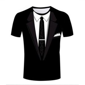 Nieuwste vrouwen/heren Tuxedo grafisch tee 3d print casual t-shirt