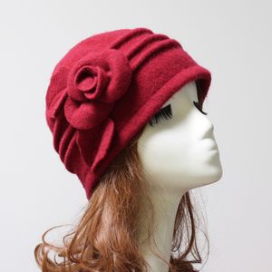 El más nuevo sombrero de lana Cloche, diseño floral, gorro tipo cubo, gorros, 6 colores disponibles, envío gratis