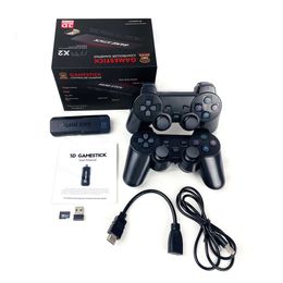 Más nuevo X2 Juegos 3D HD Familia 4K Video Stick Console TV Retro 64G Consola portátil para 30000 Game Stick GD10