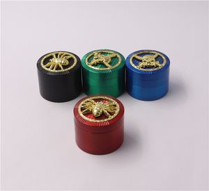 Accesorios para fumar El molinillo de aleación de zinc más reciente 4 capas Herbgrinder 50mm Grinders Skull Spider Shape Herb Tobacco Crusher DHL FedEx