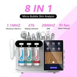 NewFace 2023 Nouveau 8 en 1 Machine faciale à oxygène Hydratation Eau H2O2 Bulle Jet Peel Micro Dermabrasion Peau Salon Hydra Équipement