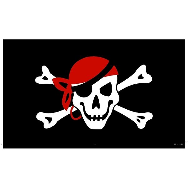 Newfactory Direct 100% Polyester 90 * 150cm Jolly Goger Drapeaux et bannières Skull Bone Red Bandanna Skull Crossbones Pirate Flag EWD5725