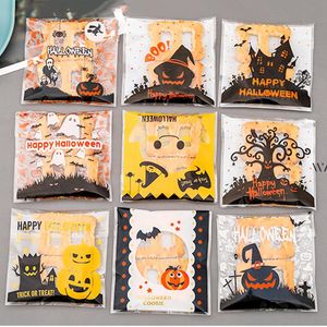 Newgift Wrap Big Halloween Sac Candy Sac citrouille Print Sacs en plastique auto-adhésif Happy Ghost Festival Sweet Cookie Emballage CCB9293
