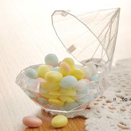 Newgift Wrap Wedding Party Home Clear Diamond Shape Transparent Plastic Gunst Decoratie Candy Box EWB6128