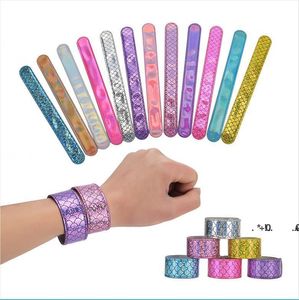 Newgirls Mermaid Pailletten Slap Snap Armband Party Glanzende Polsband Mode Kinderen Jongens Sieraden Kleurrijke Kid Verjaardag Partys Gift EWB6731