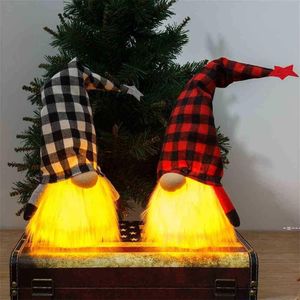 NewHalloween Doll Props Light Grid Sans visage Vieux Rudolph Nain Glowing Forest Old Man Party Décoration Cadeaux RRE10958