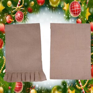 NEWJute Toile de jute DIY Drapeau de jardin Joyeux Noël Bannière extérieure suspendue Bunting Arbre de Noël Décoration Festival Party Flags LLF11279