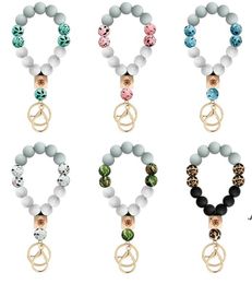 Nouveau porte-clés bracelet de perles de silicone faveur de fête perles de papillon bracelet de camouflage porte-clés de poignet empêcher les bracelets manquants EWB7731