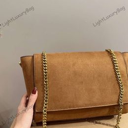 Nieuw aangekomen Designer Dames Loulou Puffer Suède Messenger Bag Frankrijk Merk Lederen Crossbody Handtas Dame Dubbele Kettingriemen Schouderhandtassen 231017