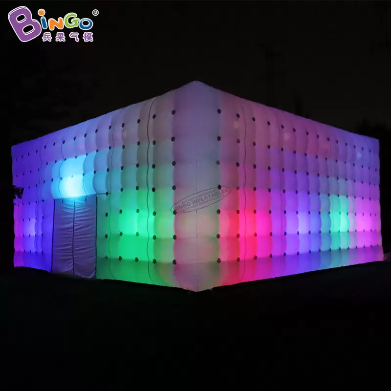 Luzes LED de LED recém -personalizadas publicitando inflável a tenda de tenda de tenda soprada tenda quadrada para decoração de festas para eventos ao ar livre esportes