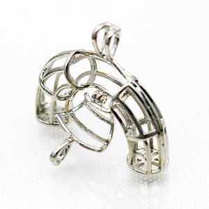 Collar colgante chapado en plata con jaula de perlas arqueadas de nuevo diseño, agregue perlas más hermosas (envío gratis, perla para ordenar por separado)