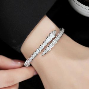 Les bracelets nouvellement conçus se vendent comme des gâteaux chauds avec un bracelet de serpent en diamant complet luxe léger avec le logo d'origine