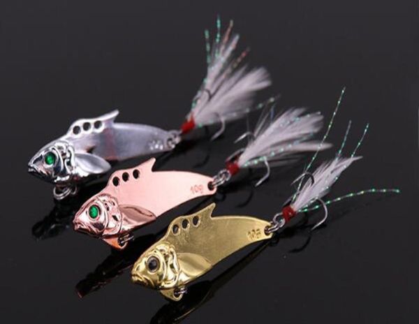 Nouvellement leurre de pêche VIB sequin métal appât de poisson artificiel 32mm 72g vibration basse mérou serpent leurre avec paire fishin1066478