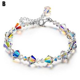 Nieuw Noorderlicht Armband Romantiek Fonkelende Kristallen Armband voor Vrouwen Meisjes Link Chain Armbanden DOD8861262S