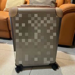 Nieuw opgewaardeerde reiskoffer met titanium grijs patroon moderne luxe klassieke bagage titanium legering materiaal grote ruimte designer bagage 20 inches
