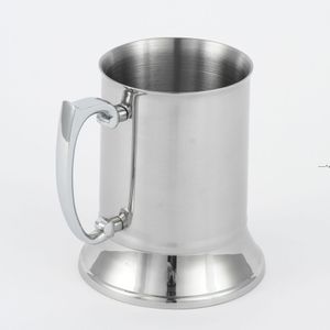 Newnew 16 ounce dubbele muur roestvrijstalen tankard, biermok, hoge kwaliteit, spiegel afwerking rrf11725