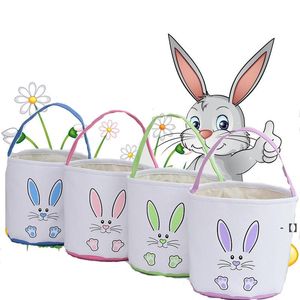 NEWNewest Easter Bunny Bucket Festive Cartoon Rabbit Ear Basket Lunch Tote Bag Animal Face Pattern Kids Festival Gift RRA10266