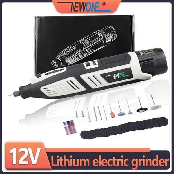 Newone 12V Lithium-Ion Kit d'outils rotatifs sans fil Mini perceuse électrique avec réglage à six vitesses Outil rotatif Dremel portable 201225