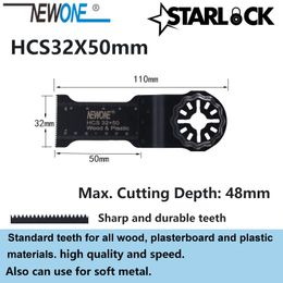 NEWOne compatible pour Starlock HCS32 * Blades de scie de 50 mm de longueur Ontils oscillants coupés en plastique en plastique en métal enlevant les ongles de tapis plus