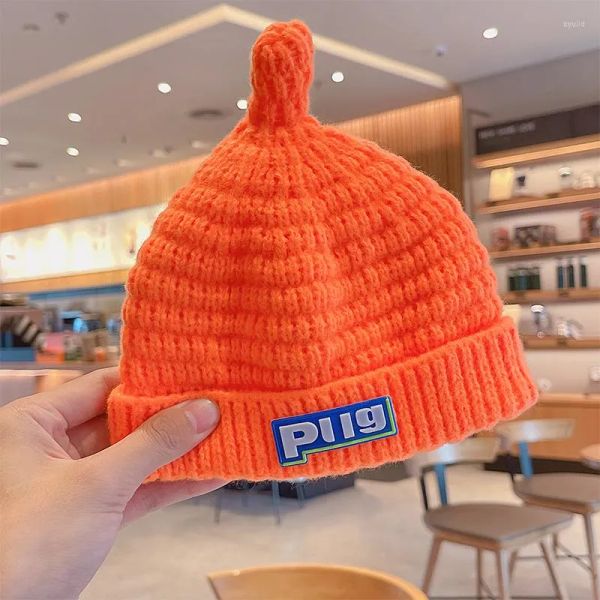 NewP-letterNew Nouveaux enfants bébé mignon doux tricoté fils garçons Gilr chaud et épais pull melon écorce chapeau enfants unisexe créateur de mode 2023 nouveau