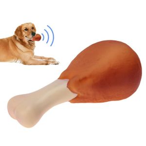 NEWPet Chien Jouet En Caoutchouc Jambe De Poulet Chiot Son Squeaker Jouets À Mâcher pour Chiens Chiot Chat Interactive Pet Supplies Chien Produits EWE7286